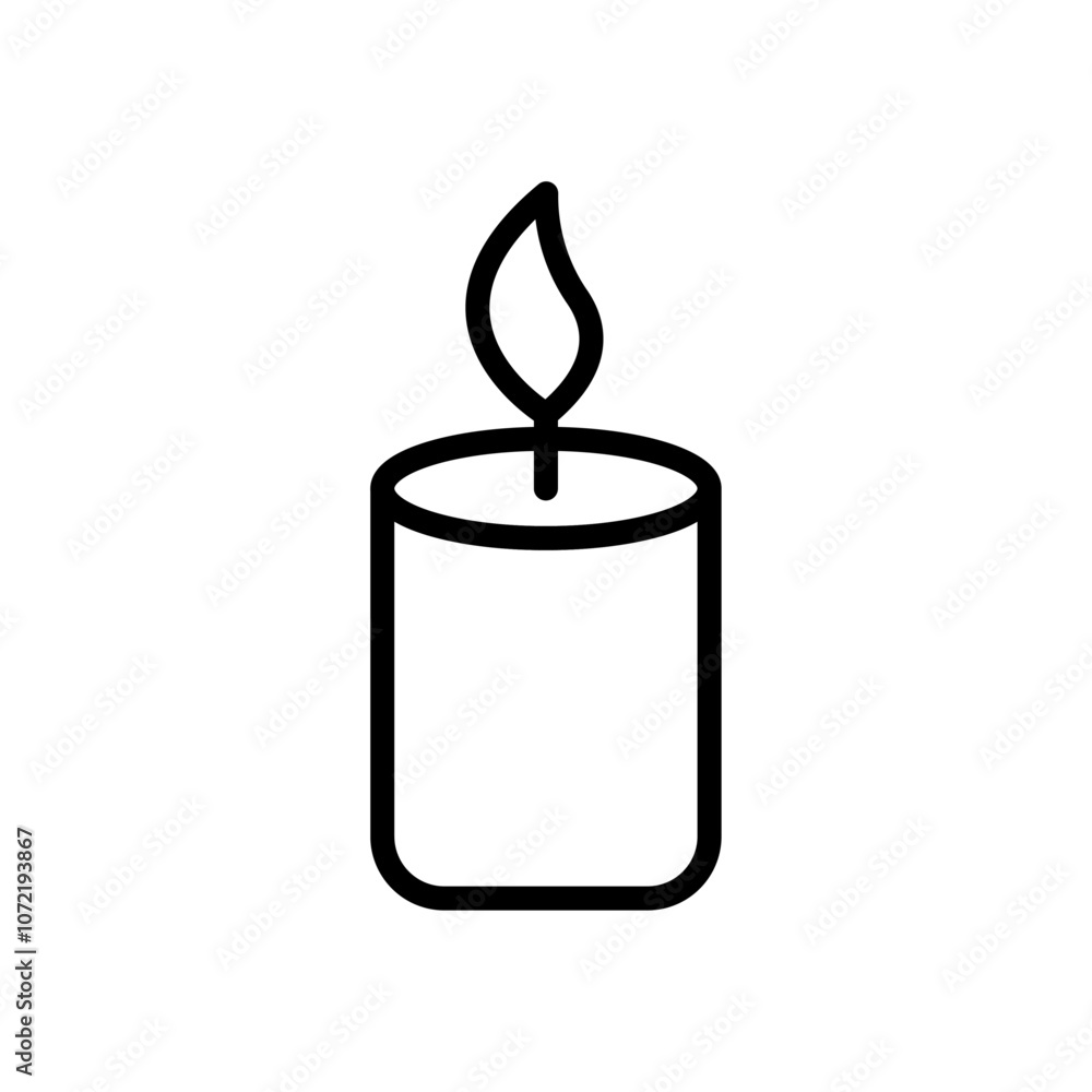 Candle icon black and white vector outline sign Candle icon black and white vector outline sign