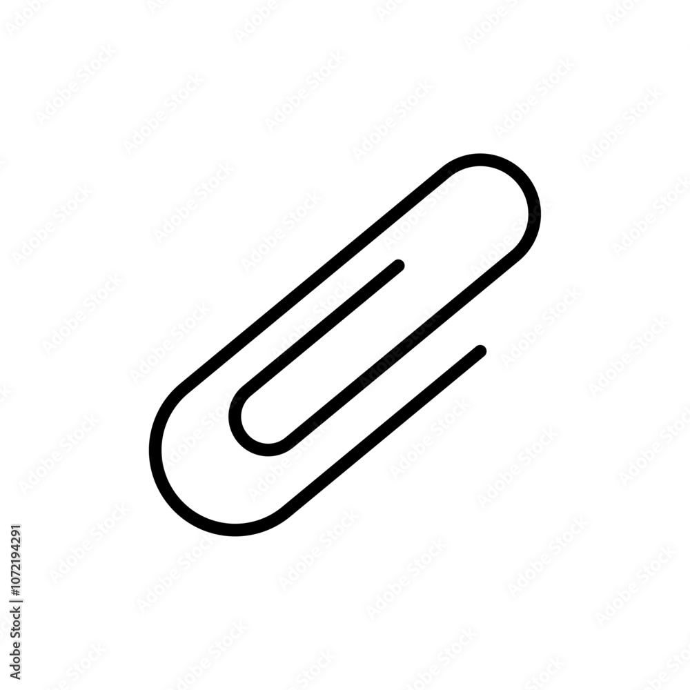 Clip icon black and white vector outline sign Clip icon black and white vector outline sign