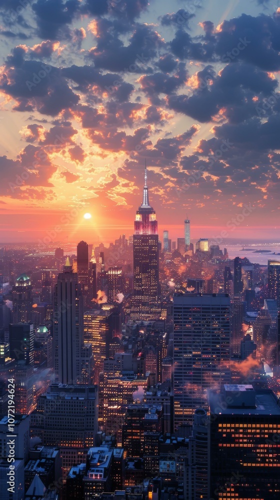 Fototapeta premium New York City Skyline at Sunrise