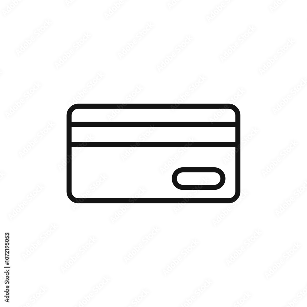 Credit card icon black and white vector outline sign Credit card icon black and white vector outline sign