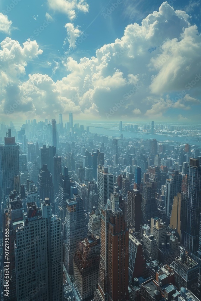 Fototapeta premium Aerial View of a Busy Metropolitan Cityscape