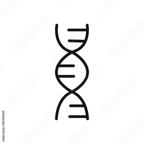 DNA icon black and white vector outline sign