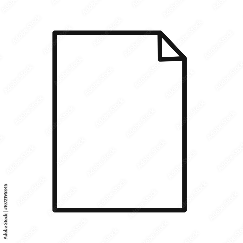 Document icon black and white vector outline sign Document icon black and white vector outline sign