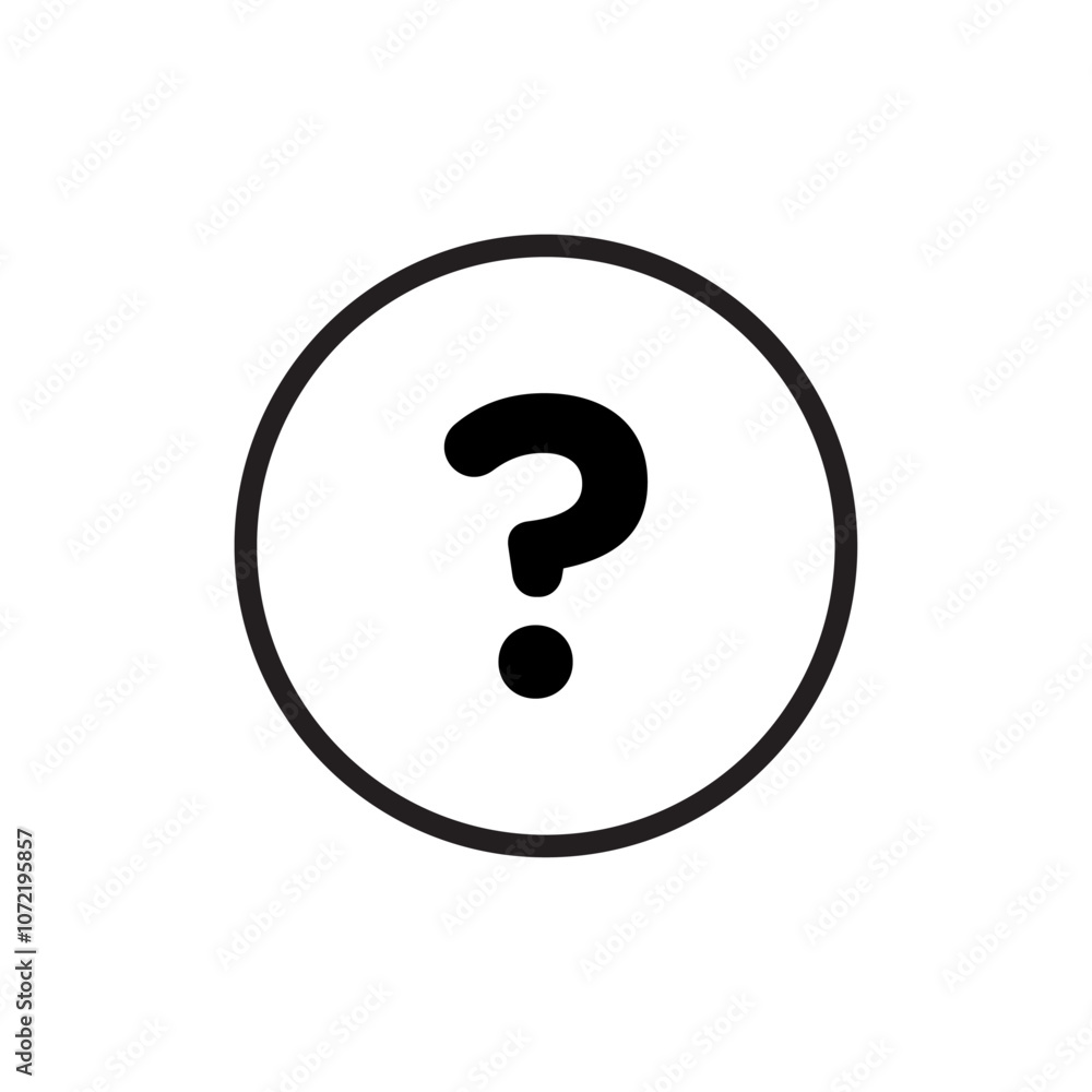 Doubts button icon black and white vector outline sign Doubts button icon black and white vector outline sign