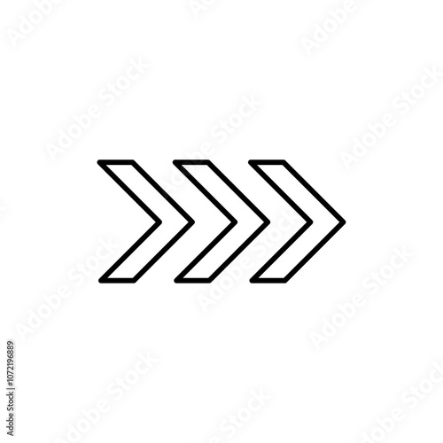 Fast forward icon black and white vector outline sign