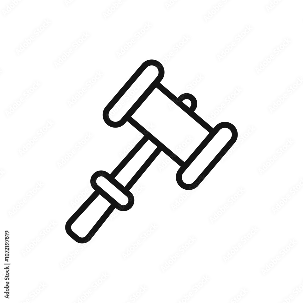 Gavel icon black and white vector outline sign Gavel icon black and white vector outline sign