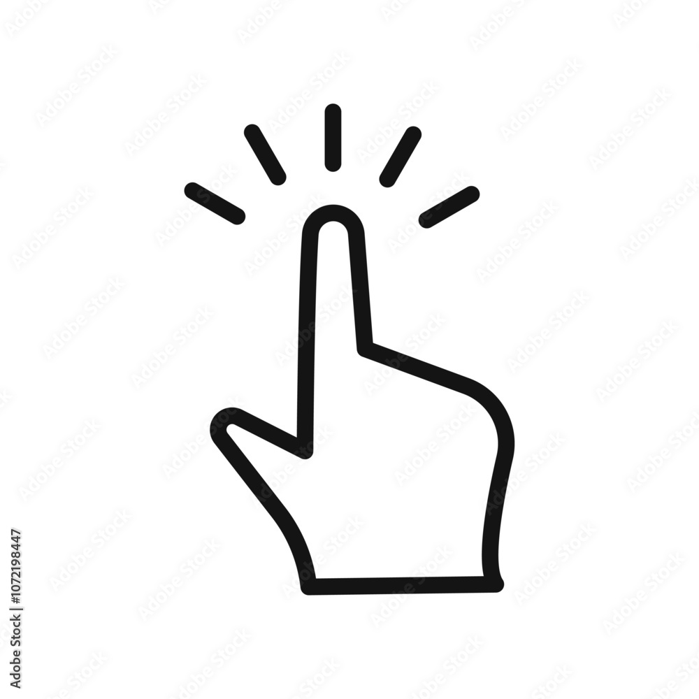 Obraz premium Hand pointer icon black and white vector outline sign