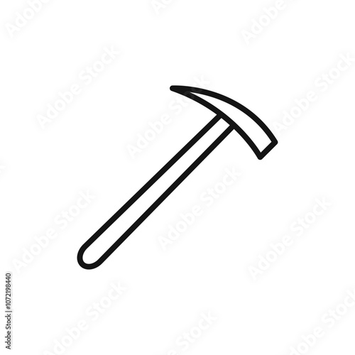 Hammer icon black and white vector outline sign photo