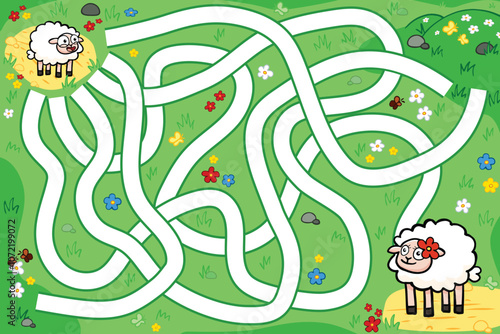 Help the Sheep Find Its Mom- Fun Maze Puzzle for Kids! 