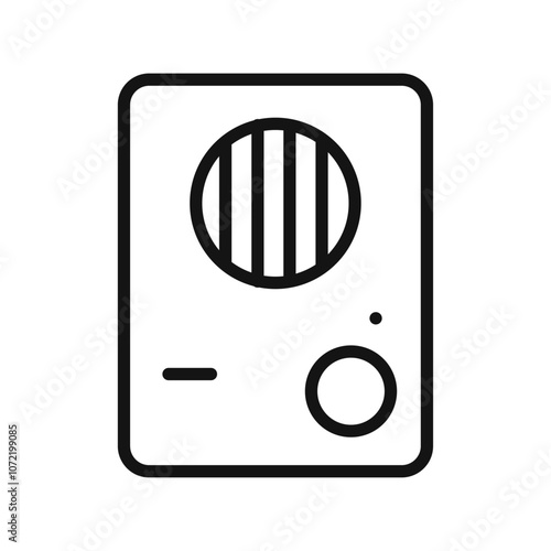 Interphone icon black and white vector outline sign