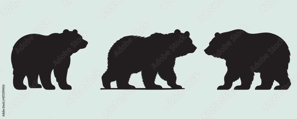 Fototapeta premium bear silhouette bundle vector illustration