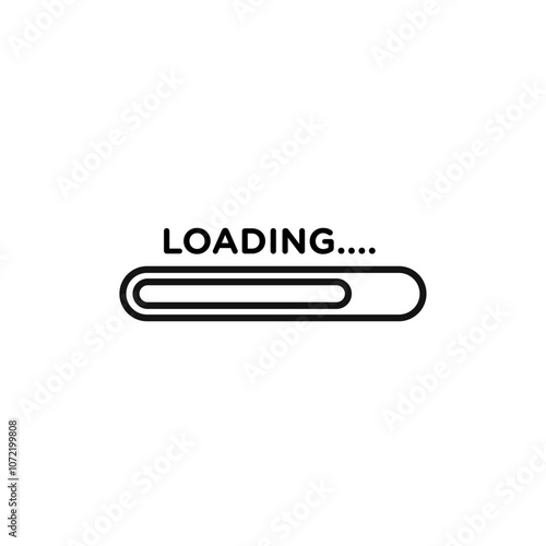 Loading icon black and white vector outline sign