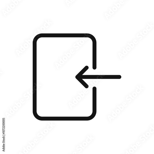 Log in icon black and white vector outline sign