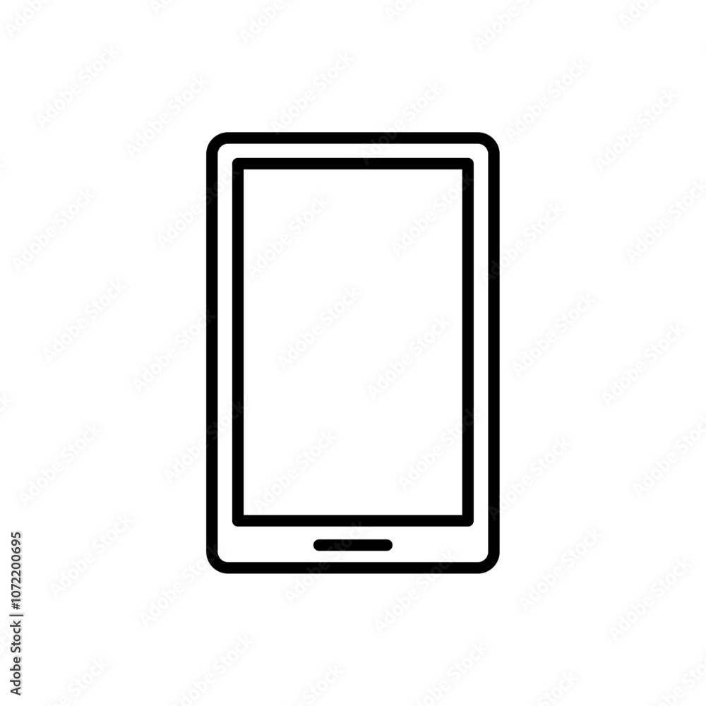 Mobile icon black and white vector outline sign Mobile icon black and white vector outline sign