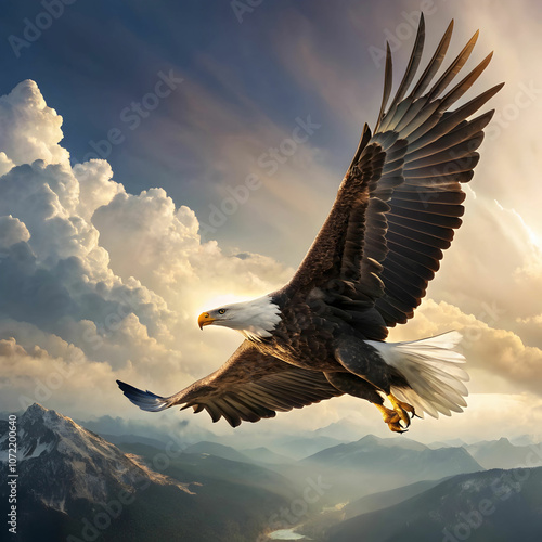 An imaginative portrayal of the Shaheen eagle, symbolizing strength and freedom. photo