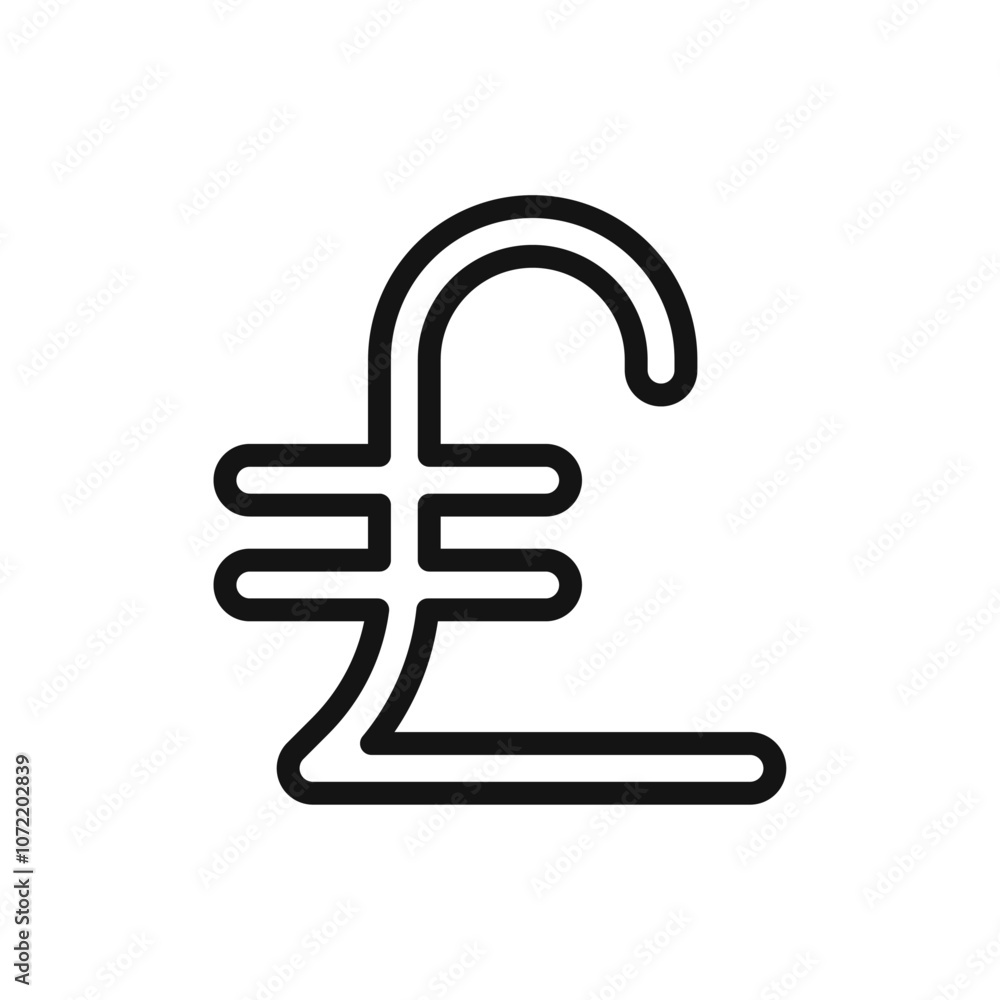 Pound icon black and white vector outline sign Pound icon black and white vector outline sign