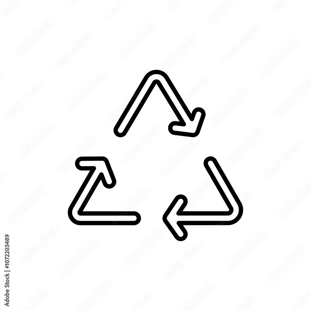 Reuse icon black and white vector outline sign Reuse icon black and white vector outline sign