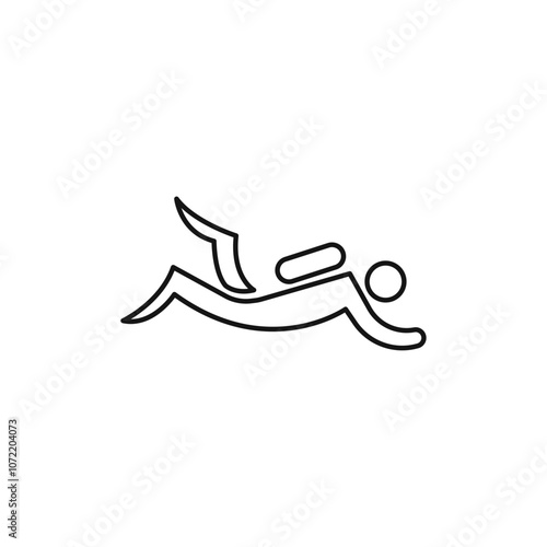 Scuba diving icon black and white vector outline sign