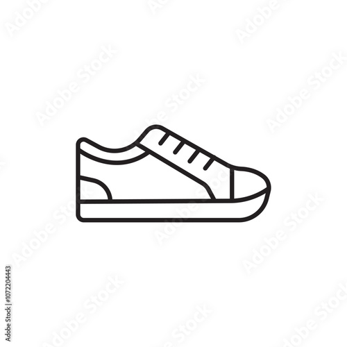 Sneaker icon black and white vector outline sign