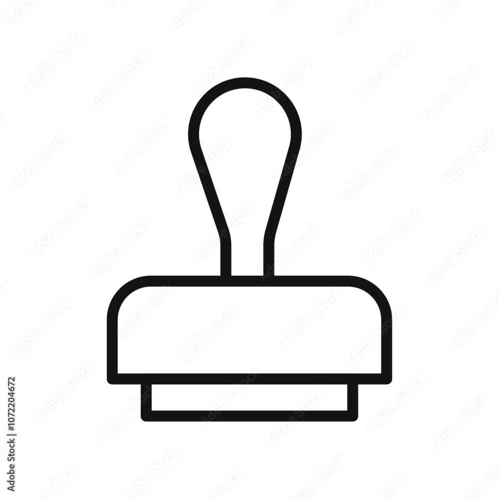 Stamp icon black and white vector outline sign Stamp icon black and white vector outline sign