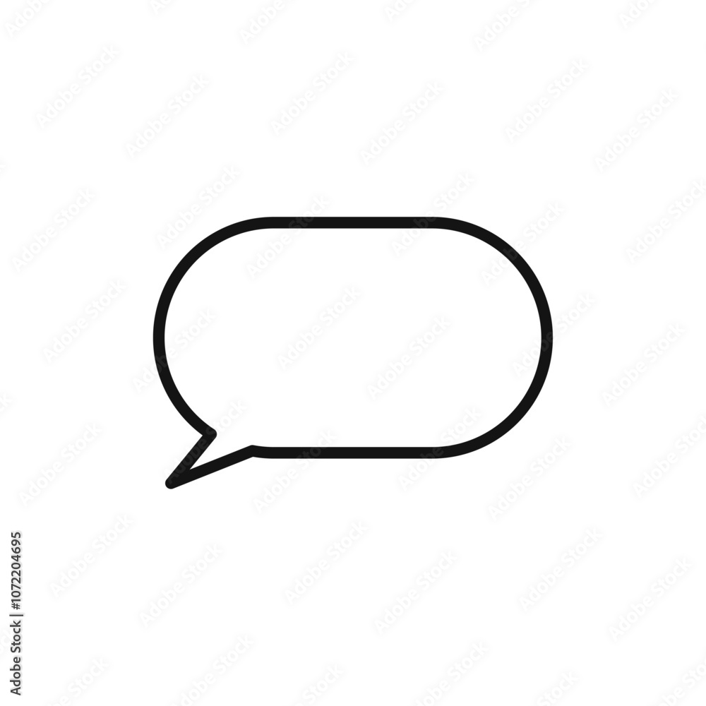 Speech bubble icon black and white vector outline sign Speech bubble icon black and white vector outline sign