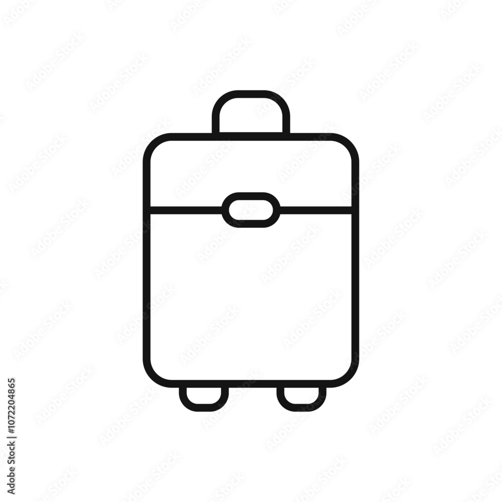 Suitcase icon black and white vector outline sign Suitcase icon black and white vector outline sign