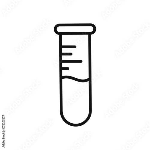 Test tube icon black and white vector outline sign