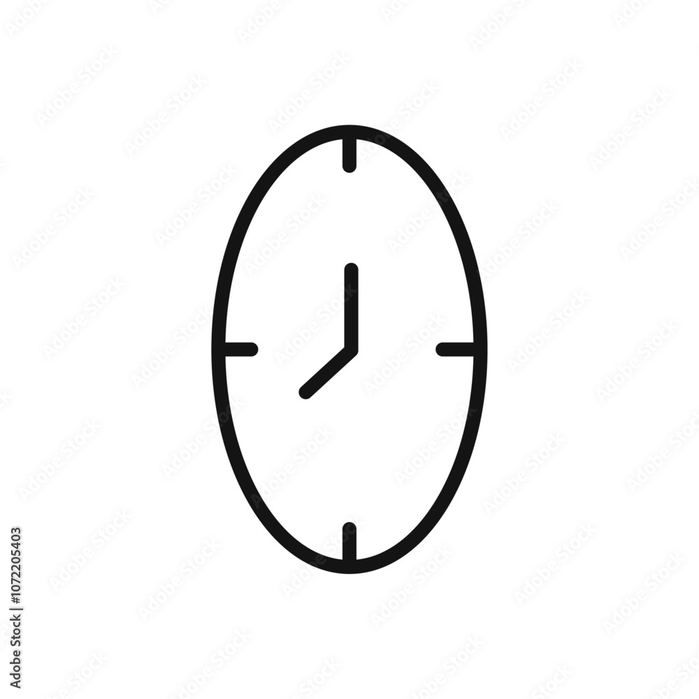 Time icon black and white vector outline sign Time icon black and white vector outline sign