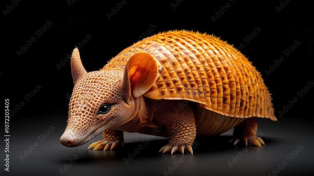 Minimalist Armadillo on Black Background Minimalist Armadillo on Black Background