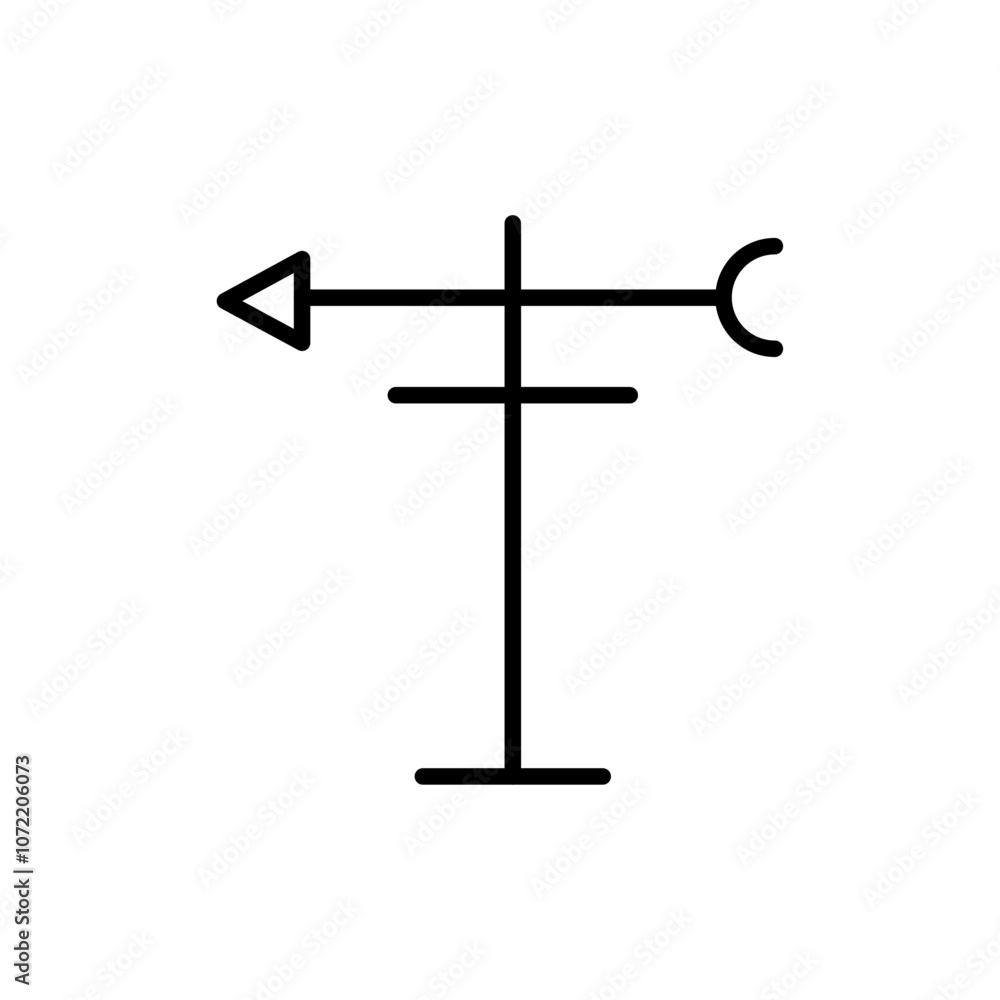 Veleta icon black and white vector outline sign Veleta icon black and white vector outline sign