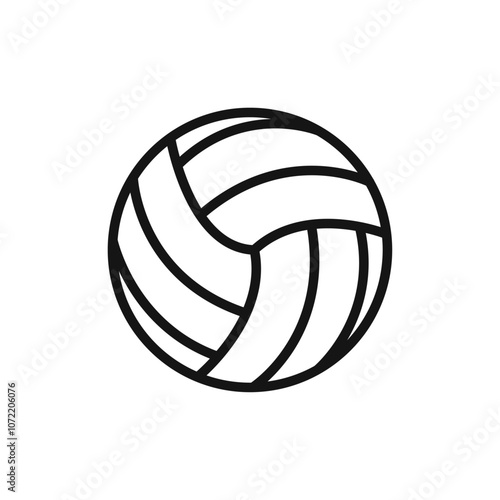 Volley ball icon black and white vector outline sign