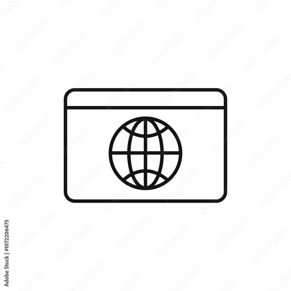 Web page icon black and white vector outline sign Web page icon black and white vector outline sign