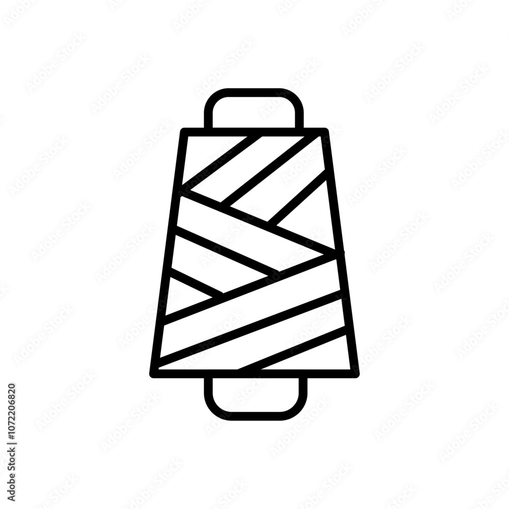 Yarn icon black and white vector outline sign Yarn icon black and white vector outline sign