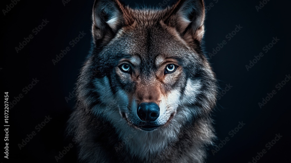 Minimalist Wolf Portrait on Dark Background Minimalist Wolf Portrait on Dark Background