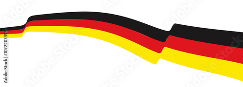  Fluttering ribbon with German flag vector illustration