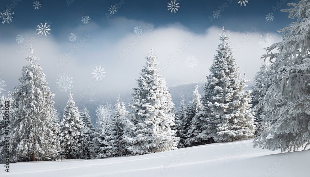 Fototapeta premium Christmas. 3D. White Christmas