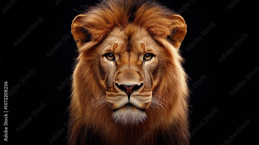 Majestic Lion Portrait in Minimalist Style Majestic Lion Portrait in Minimalist Style