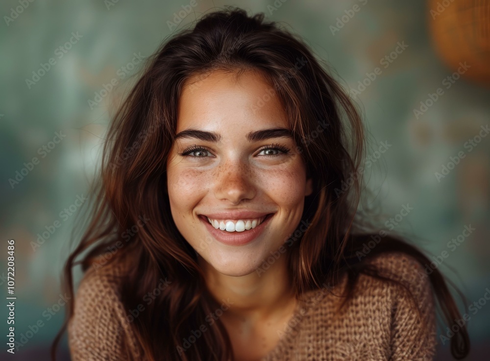 Smiling Woman Portrait with Beautiful Features Smiling Woman Portrait with Beautiful Features