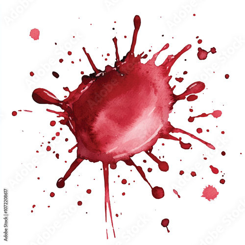 maroon splash watercolor clipart illustration