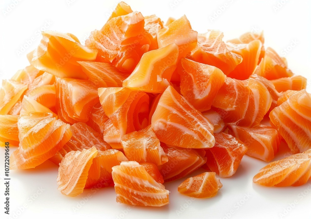 diced raw salmon
