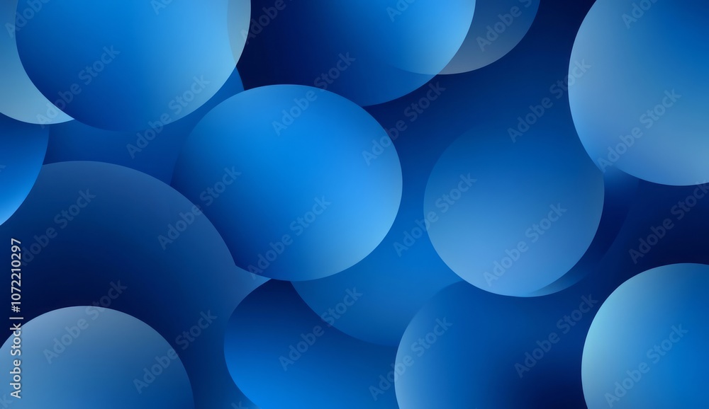 Abstract Blue Circles with Gradient Shading Abstract Blue Circles with Gradient Shading