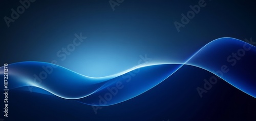 Abstract Blue Wave Background with Glowing Lines