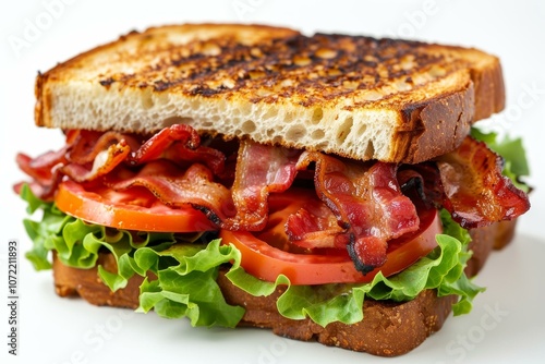 BLT sandwich with lettuce tomato and bacon