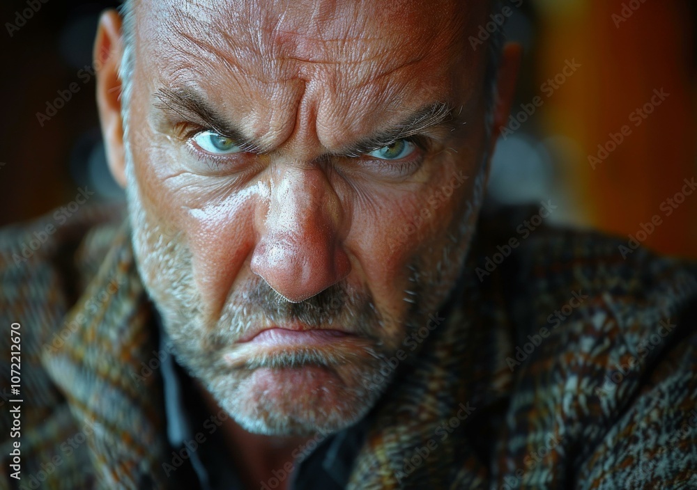 Close-up Angry Man Portrait Close-up Angry Man Portrait