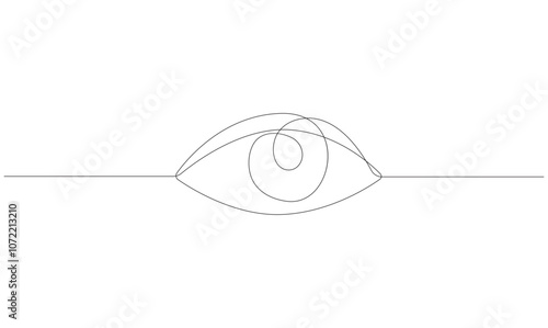 Vector continuous single line drawing of eye on white background concept of eye care.
