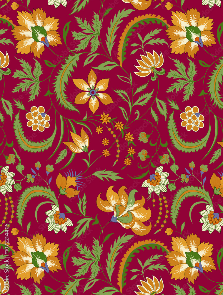 seamless beautiful wallpaper cards all over design floral leaf vintage ornament Victorian ethnic geometric print paisley pattern