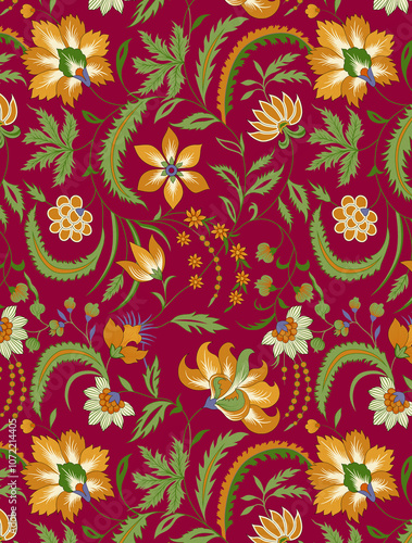 Obraz na płótnie seamless beautiful wallpaper cards all over design floral leaf vintage ornament Victorian ethnic geometric print paisley pattern w salonie
