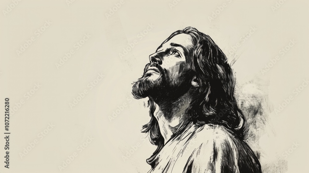 Sketch of Jesus Christ on a white background. Digital illustration. Sketch of Jesus Christ on a white background. Digital illustration.