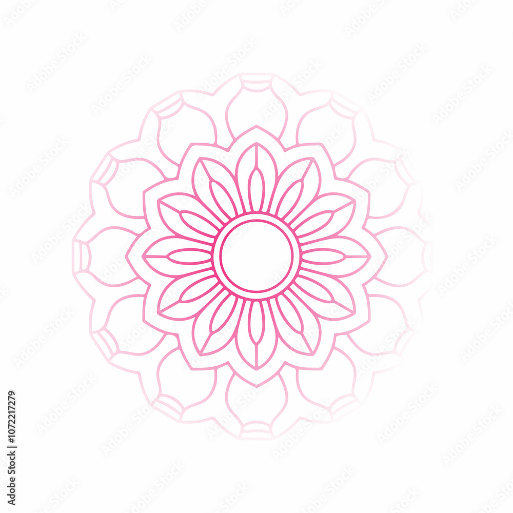 Exquisite golden mandala with intricate shapes and floral designs, centered on a white background Exquisite golden mandala with intricate shapes and floral designs, centered on a white background