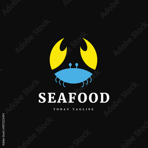 seafood crab menu modern logo design vector